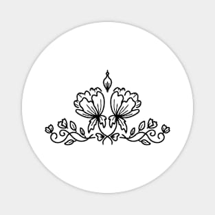 Floral line art Magnet